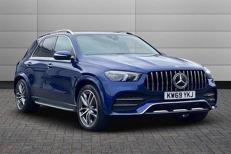 Brilliant blue Used 2020 Mercedes GLE400 AMG line Estate | £40,195 (A bit pricey) - Image 1/4