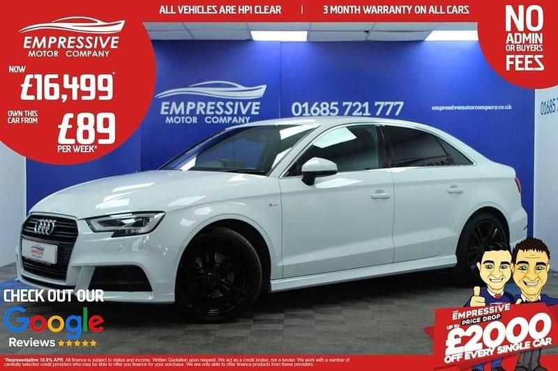 White Used 2018 Audi A3 S-Line Sedan | £16,499 (Fair price) - Image 1/4