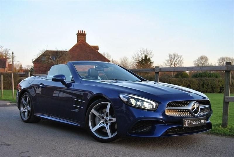 Used Mercedes SL400 AMG line 367 HP (269 kW) 2019 Brilliant blue Cabriolet