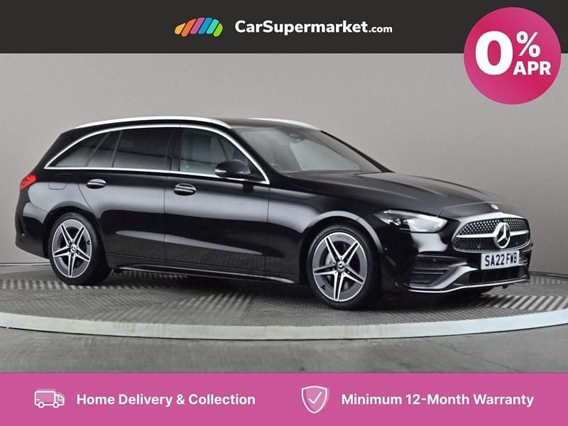Black Used 2022 Mercedes C200 AMG line Estate | £32,197 - Image 1/4