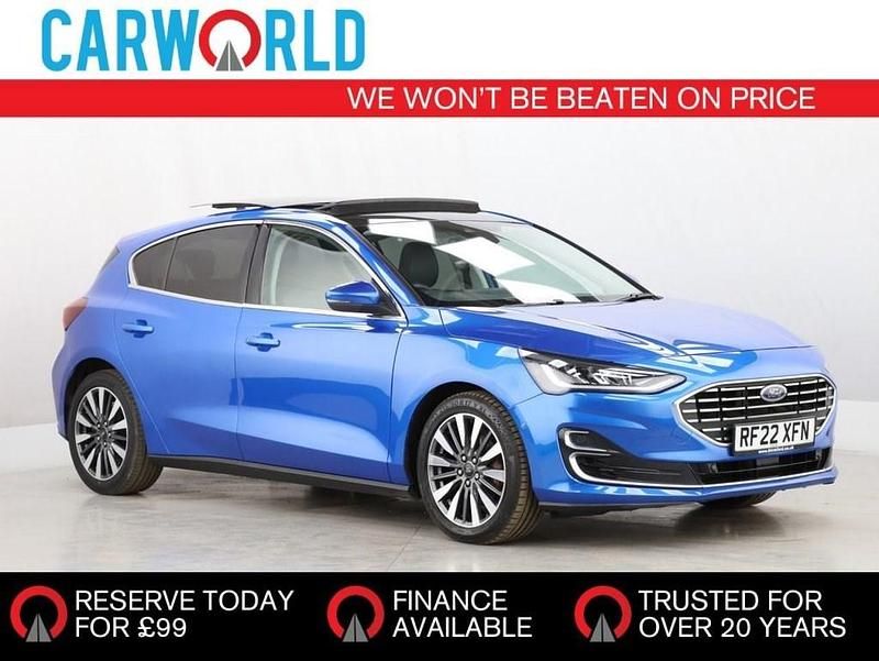 Blue Used 2022 Ford Focus Titanium Hatchback | £15,011 (Fair price) - Image 1/3