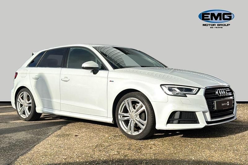 White Used 2018 Audi A3 Sportback S-Line Hatchback | £16,940 (Fair price) - Image 1/3