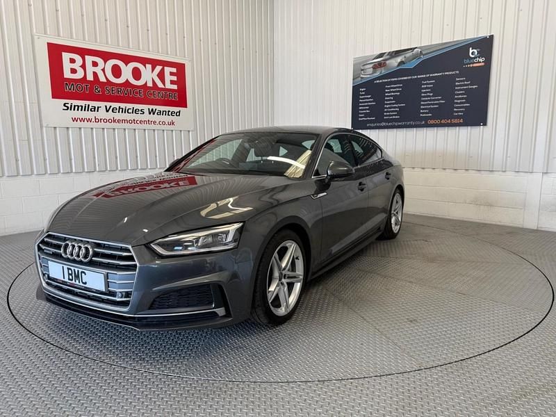 Usado Audi A5 Sportback S-Line 252 HP (185 kW) 2018 Cinzento Citadino
