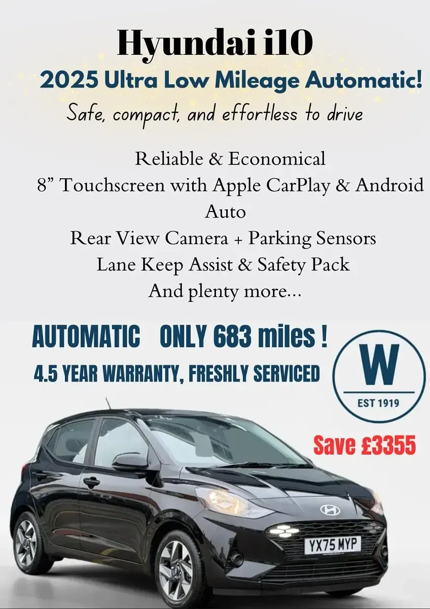 New Hyundai i10 Advanced 83 HP (61 kW) 2025 Black Hatchback