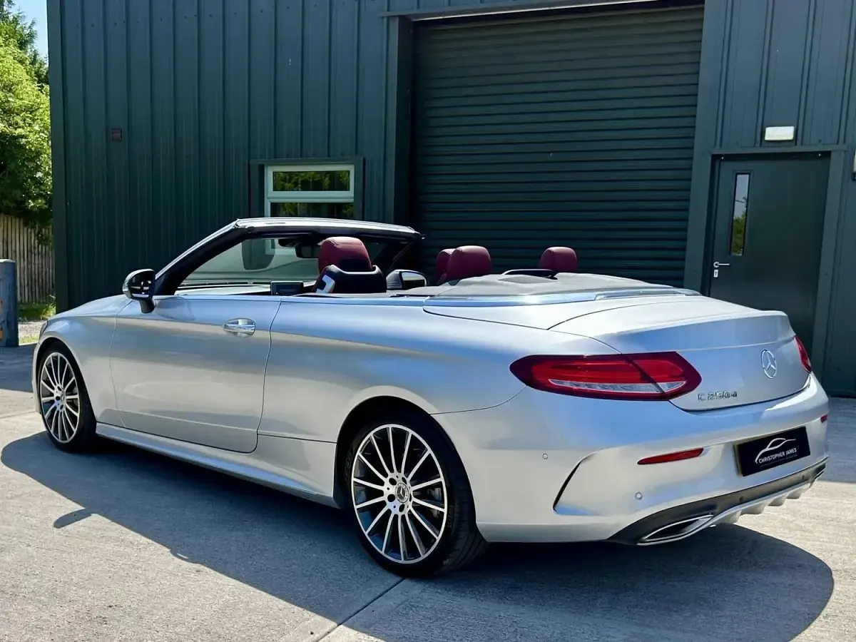 Used Mercedes C250 AMG line 201 HP (147 kW) 2017 Silver Cabriolet