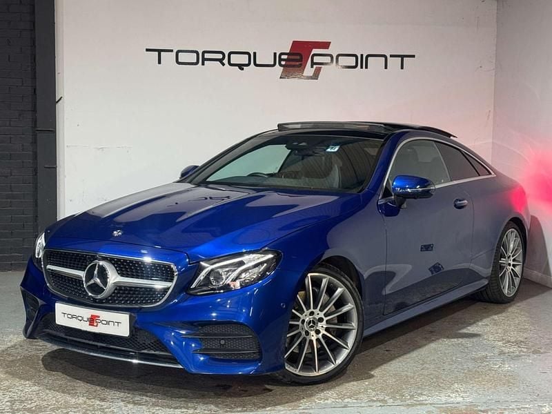 Used Mercedes E220 AMG line 194 HP (142 kW) 2019 Blue Coupe