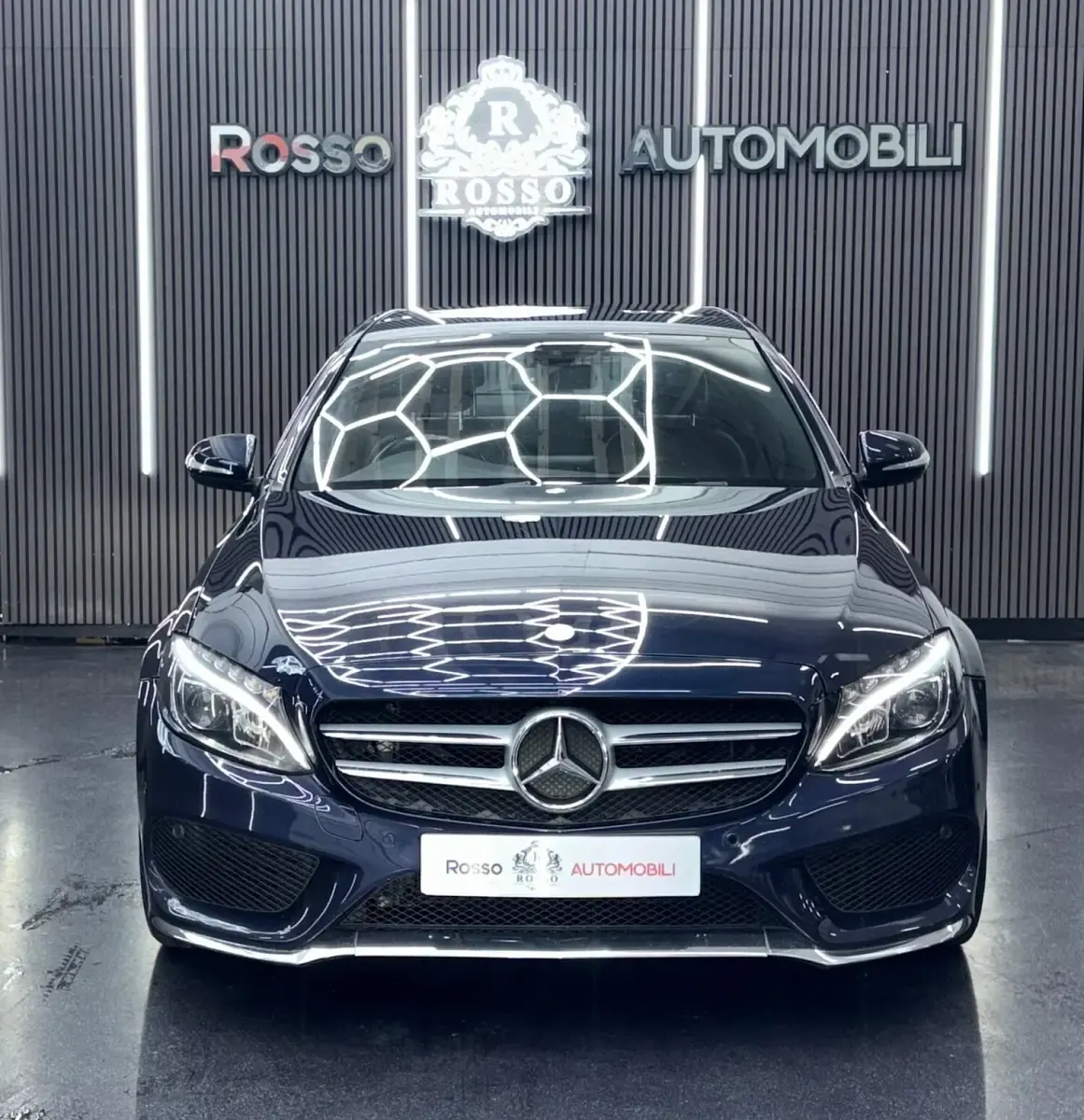 Used Mercedes C220 AMG line 170 HP (125 kW) 2015 Blue Sedan