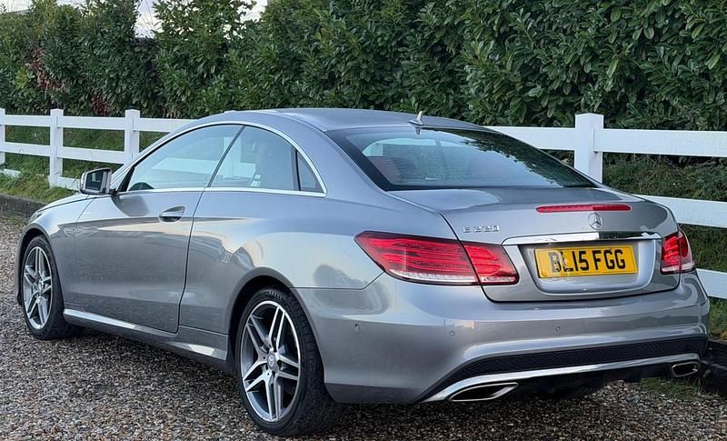 Used Mercedes E220 AMG line 177 HP (130 kW) 2015 Silver Coupe