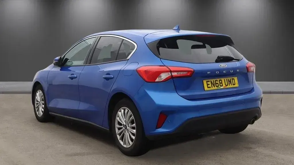 Begagnad Ford Focus Titanium 125 HK (91 kW) 2018 Blå Halvkombi