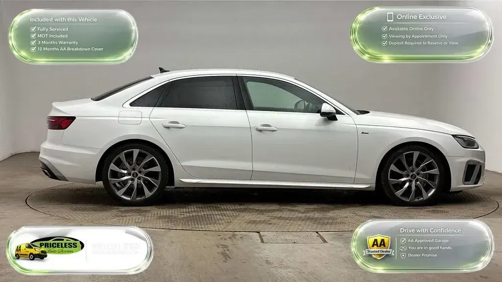 Used Audi A4 S-Line 150 HP (110 kW) 2023 White Sedan