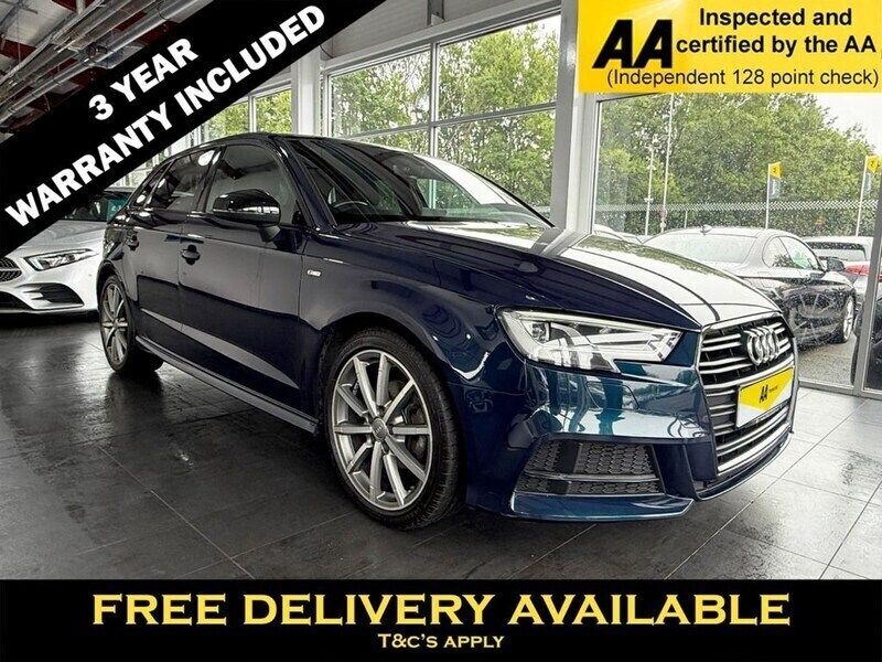 Blue Used 2018 Audi A3 Sportback Black Edition Hatchback | £14,795 (Fair price) - Image 1/2
