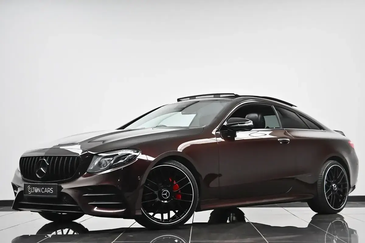 Used Mercedes E220 AMG Line Premium Plus 194 HP (142 kW) 2018 Red Coupe