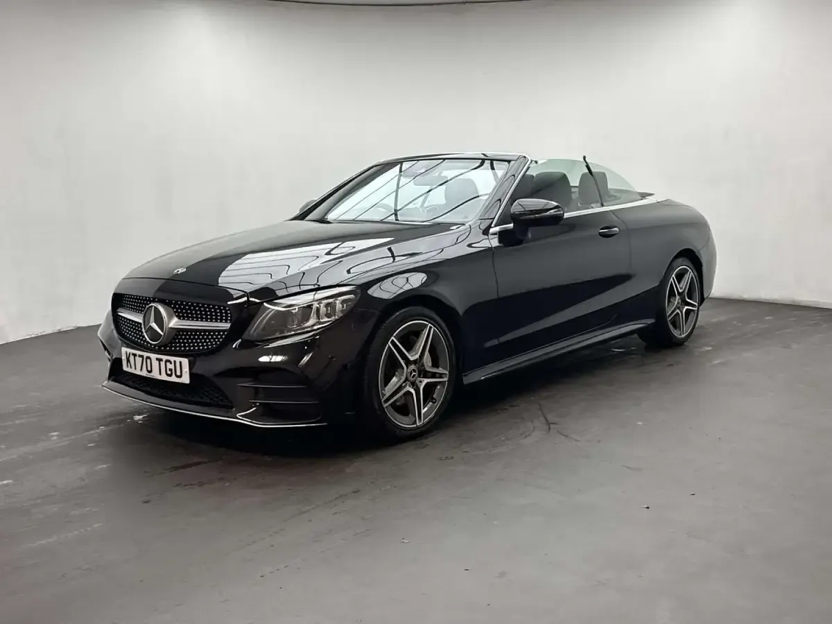Used Mercedes C200 AMG line 181 HP (133 kW) 2021 Black Cabriolet