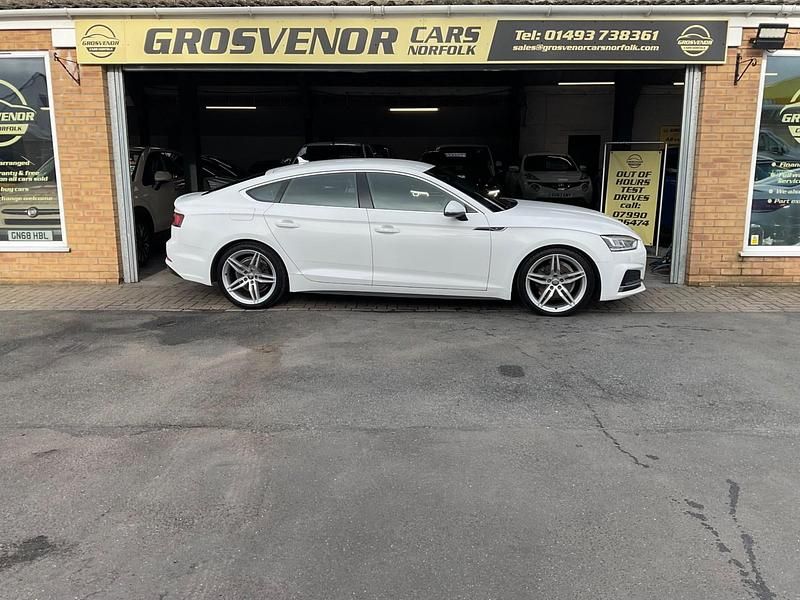 Used Audi A5 Sportback S-Line 190 HP (139 kW) 2019 White Hatchback