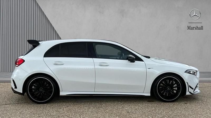 Used Mercedes A35 AMG Premium Plus 306 HP (225 kW) 2022 Moonstone white metallic Hatchback