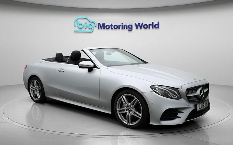 Used Mercedes E220 AMG line 194 HP (142 kW) 2019 Silver Cabriolet