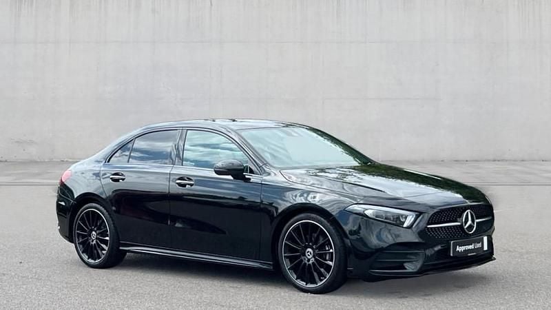 Cosmos black metallic Used 2022 Mercedes A200 AMG Line Premium Plus Sedan | £26,990 (Expensive) - Image 1/4