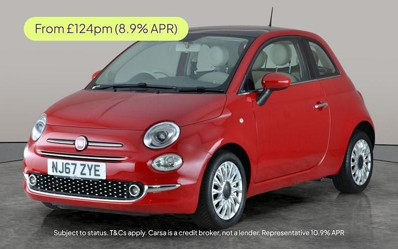 Red Used 2017 Fiat 500 Lounge Hatchback | £6,321 (Fair price) - Image 1/3
