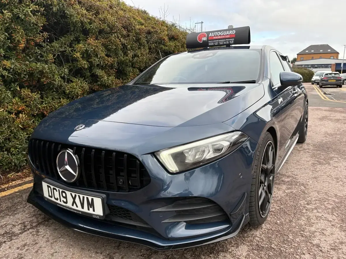 Used Mercedes A200 AMG line 150 HP (110 kW) 2019 Blue Hatchback