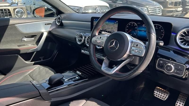 Used Mercedes A200 AMG Line Premium Plus 163 HP (119 kW) 2022 Moonstone white metallic Hatchback