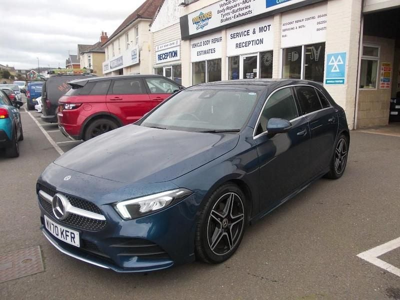 Used Mercedes A180 AMG line 134 HP (98 kW) 2020 Blue Hatchback