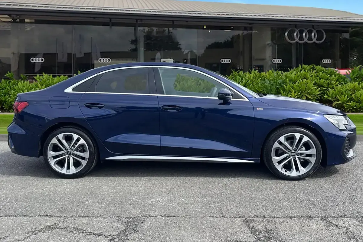 New Audi A3 S-Line 2026 Blue Sedan