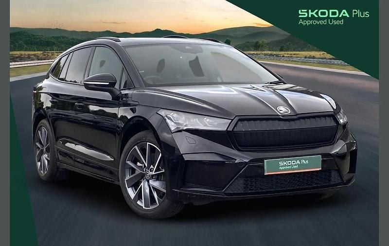 Black magic pearl effect Used 2023 Skoda Enyaq iV SportLine SUV | £29,774 (Fair price) - Image 1/2