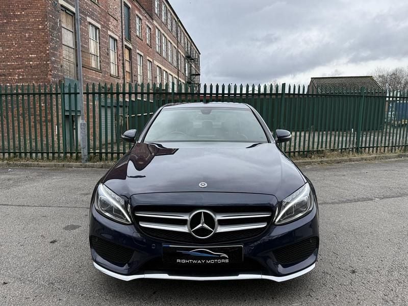 Used Mercedes C220 AMG line 170 HP (125 kW) 2017 Blue Sedan