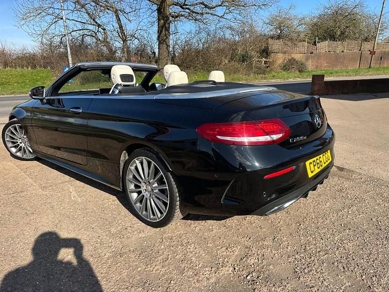 Used Mercedes C250 AMG line 204 HP (150 kW) 2016 Black Cabriolet