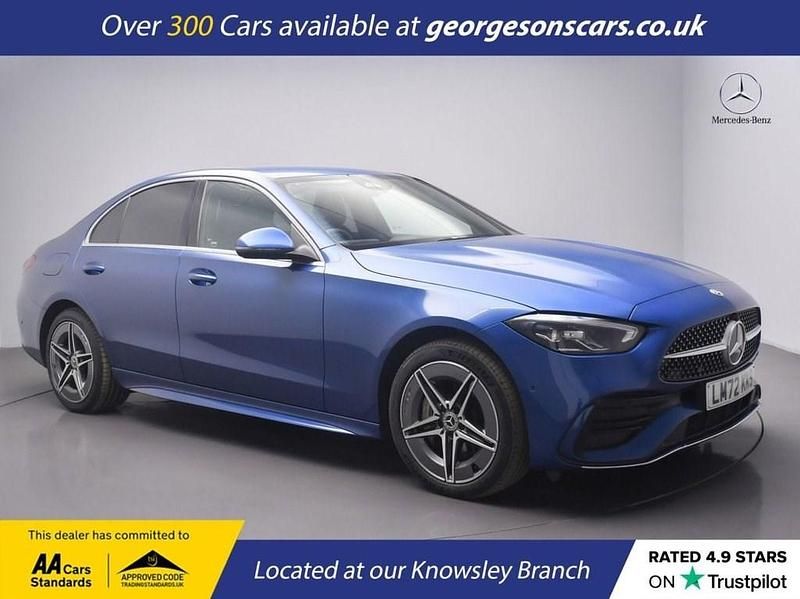 Blue Used 2022 Mercedes C300e AMG line Sedan | £27,200 (Fair price) - Image 1/4