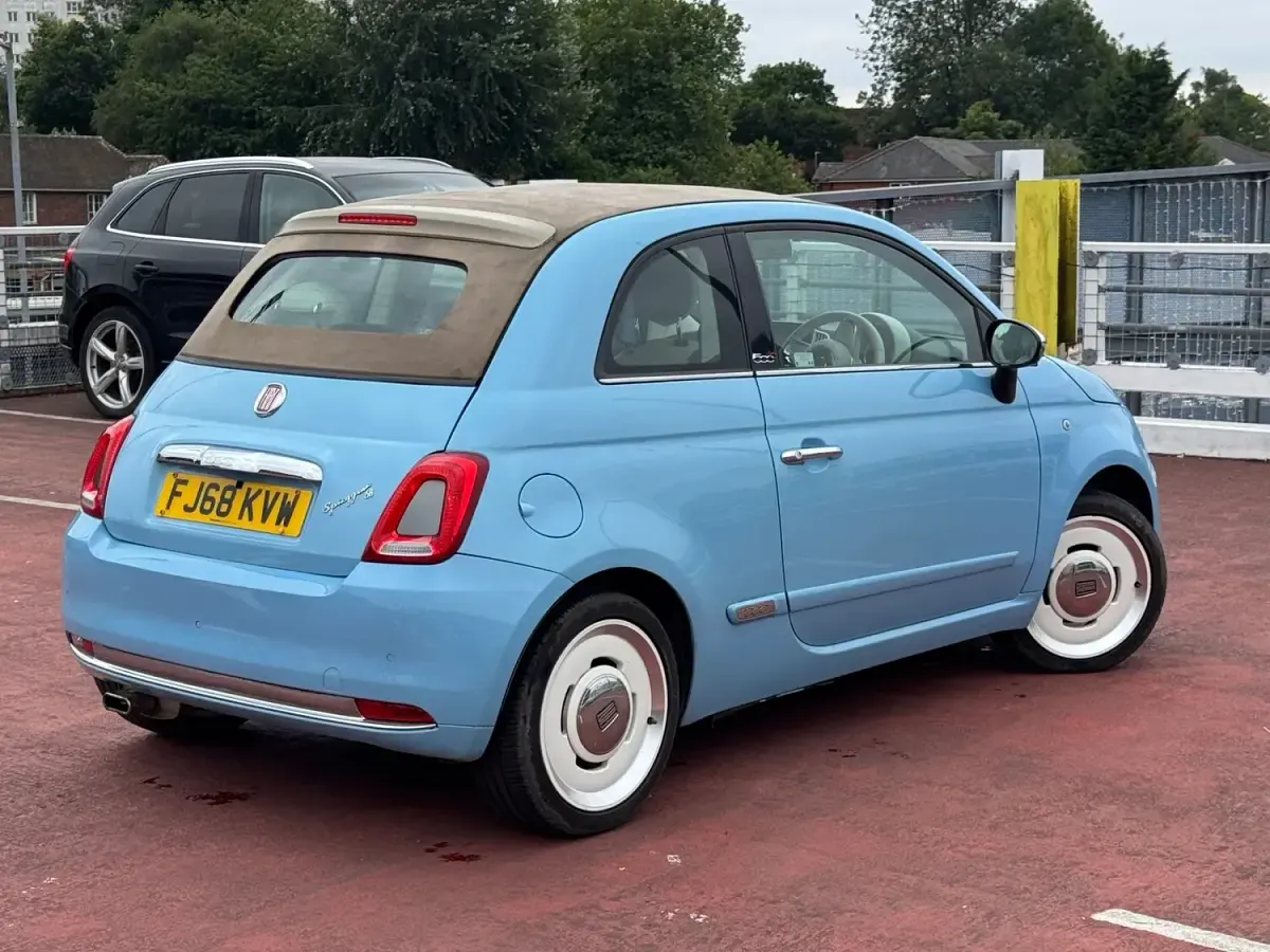 Used Fiat 500 69 HP (50 kW) 2018 Blue Cabriolet