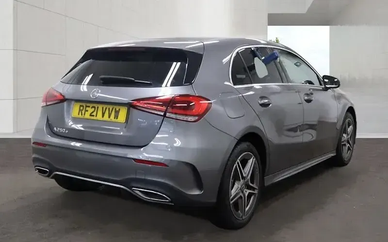 Used Mercedes A250 AMG line 218 HP (160 kW) 2021 Grey Hatchback
