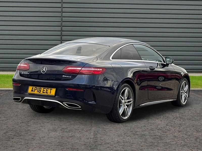 Used Mercedes E220 AMG line 194 HP (142 kW) 2018 Blue Coupe