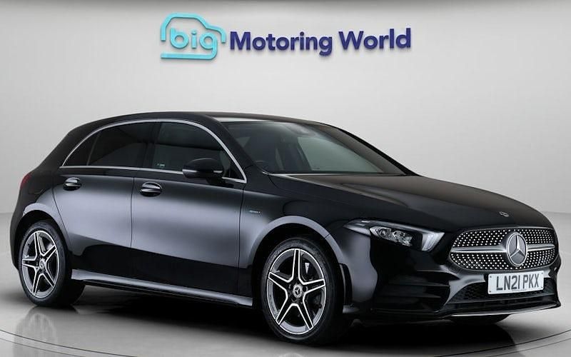 Used Mercedes A250 AMG line 259 HP (190 kW) 2021 Black Hatchback
