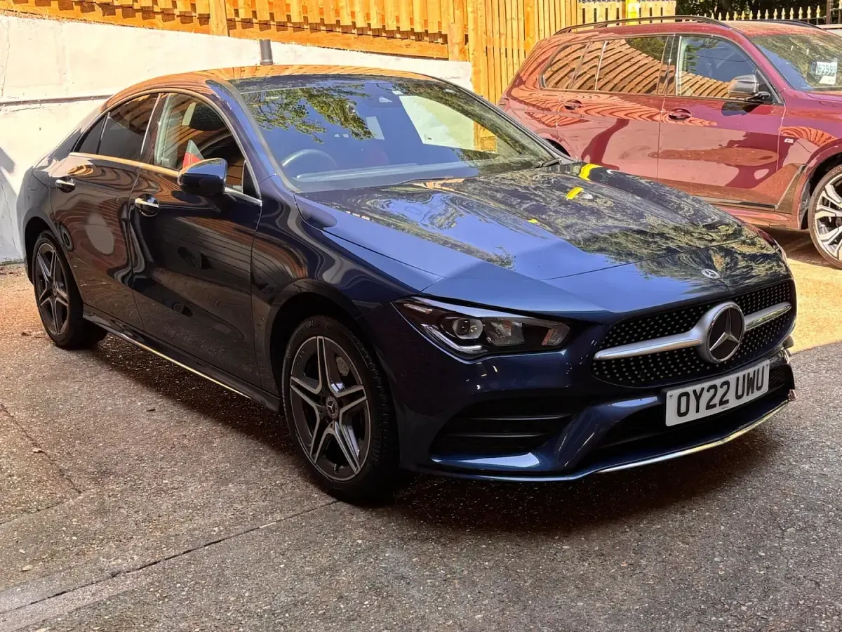 Used Mercedes CLA250e AMG Line Premium 218 HP (160 kW) 2022 Blue Coupe