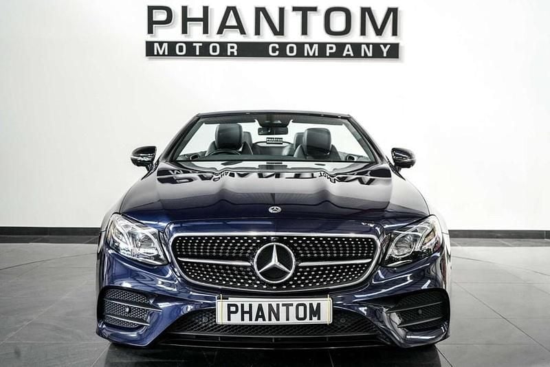 Used Mercedes E350 AMG line 313 HP (230 kW) 2021 Blue Cabriolet