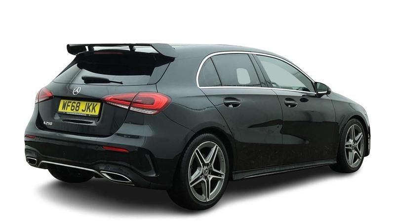 Used Mercedes A250 AMG line 224 HP (164 kW) 2018 Black Hatchback