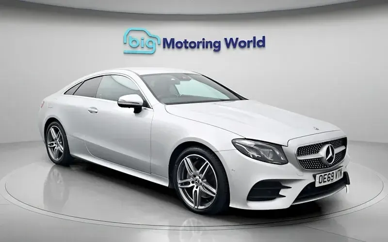 Used Mercedes E220 AMG line 194 HP (142 kW) 2019 Silver Coupe