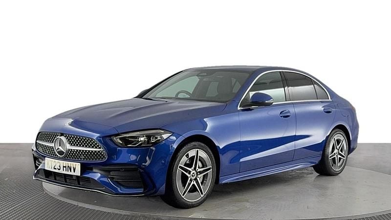 Blue Used 2023 Mercedes C300e AMG line Sedan | £27,920 (Fair price) - Image 1/4