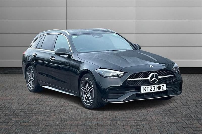 Obsidian black Used 2023 Mercedes C300e AMG Line Premium Plus Estate | £30,150 (Good price) - Image 1/4