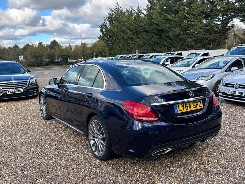Used Mercedes C200 AMG line 184 HP (135 kW) 2014 Blue Sedan