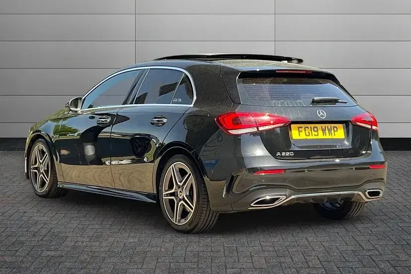 Used Mercedes A220 AMG Line Premium Plus 187 HP (137 kW) 2019 Cosmos black Hatchback