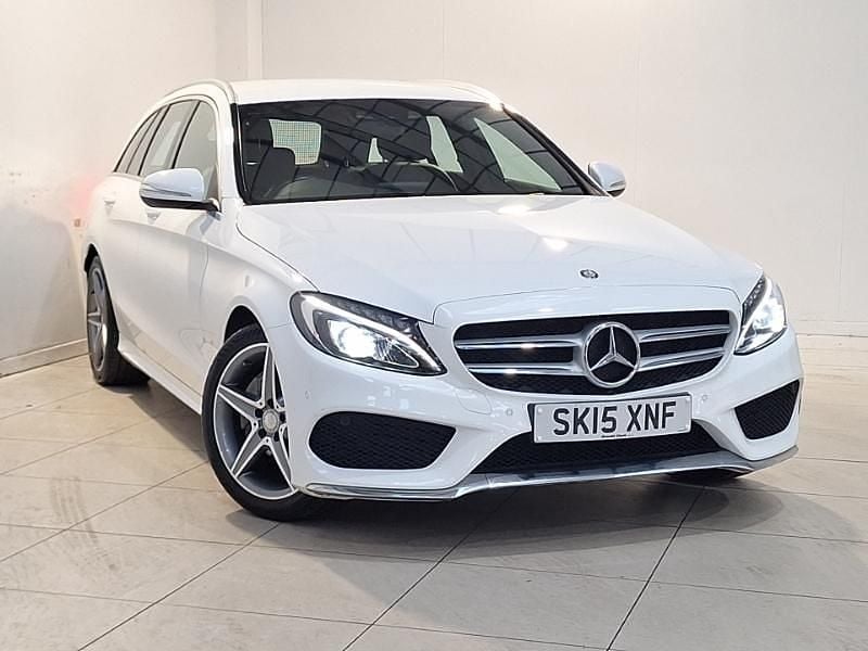 White Used 2015 Mercedes C200 AMG line Estate | £13,998 (Expensive) - Image 1/4