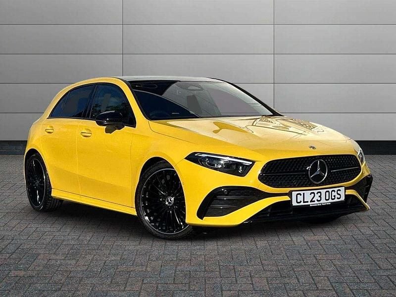 Yellow Used 2023 Mercedes A200 Exclusive Hatchback | £27,990 (Expensive) - Image 1/4
