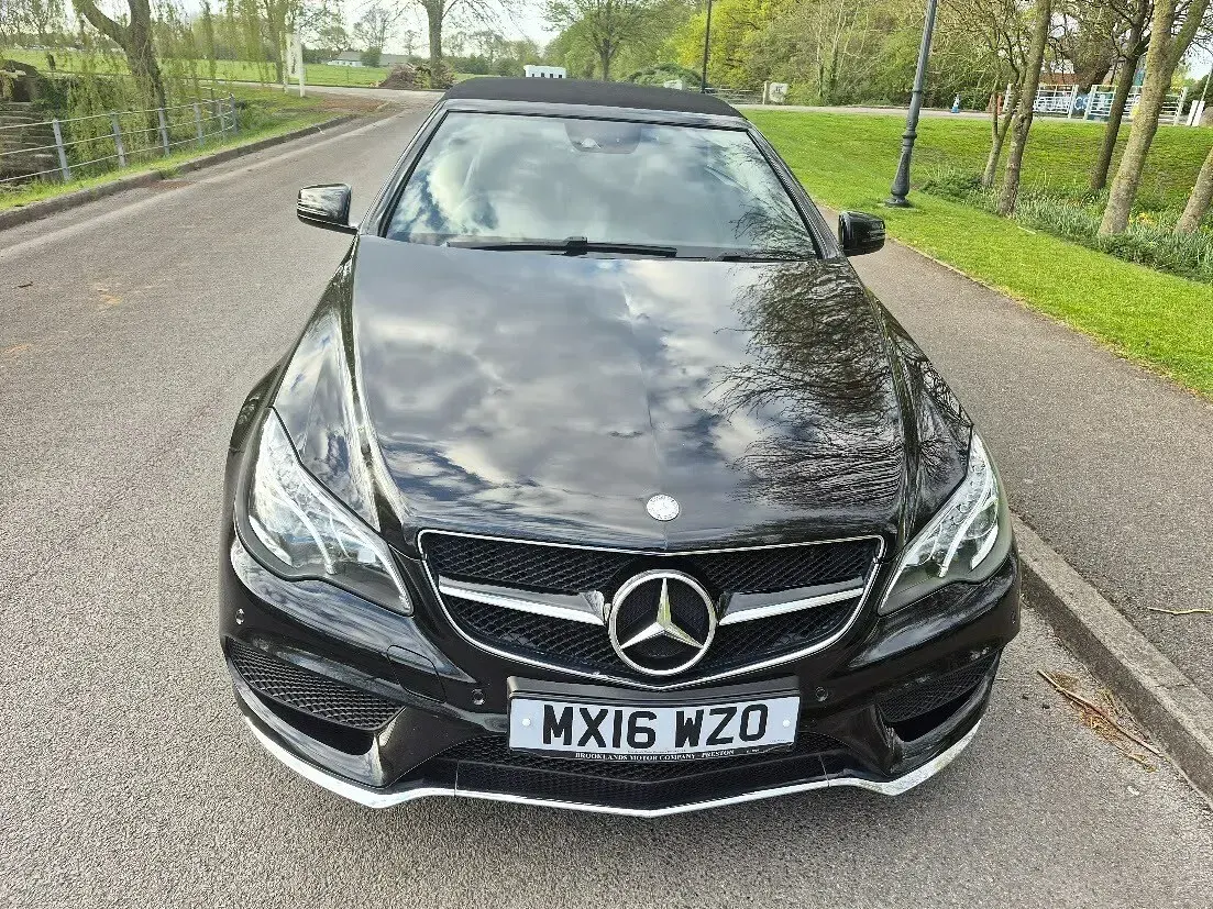 Used Mercedes E220 AMG line 174 HP (127 kW) 2016 Black Cabriolet