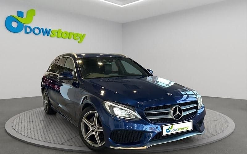 Used Mercedes C220 AMG line 170 HP (125 kW) 2018 Blue Estate