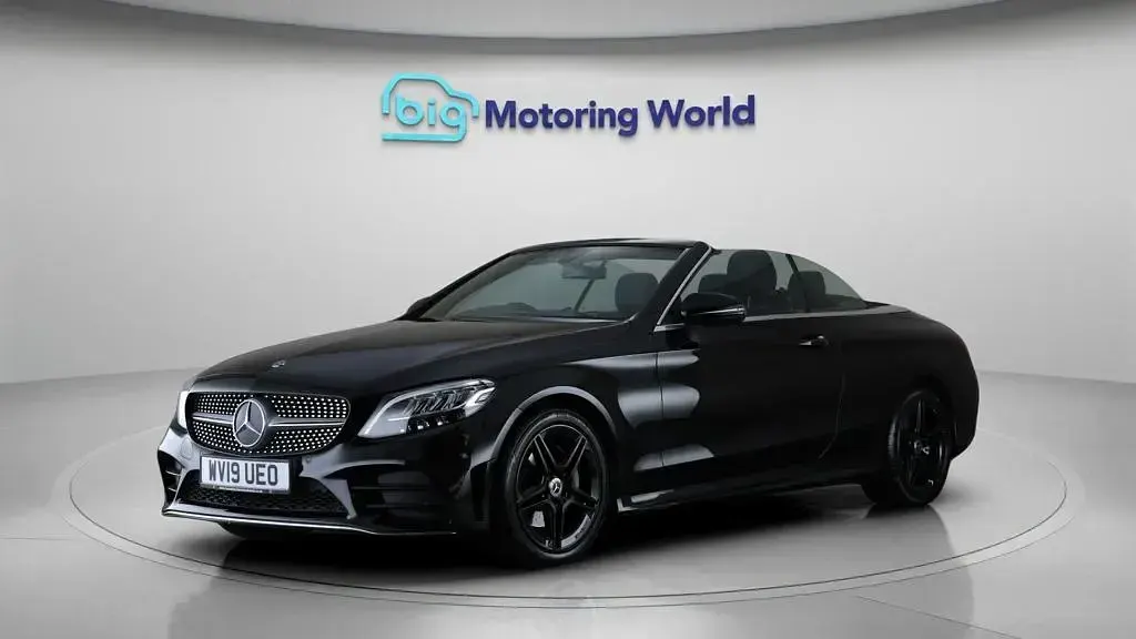 Used Mercedes C200 AMG line 198 HP (145 kW) 2019 Black Cabriolet