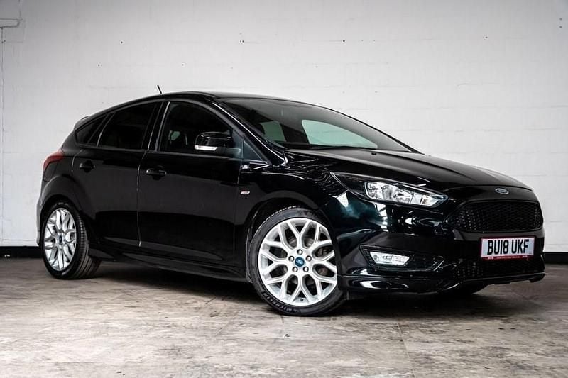 Black Used 2018 Ford Focus ST-Line Hatchback | £7,640 (Good price) - Image 1/4