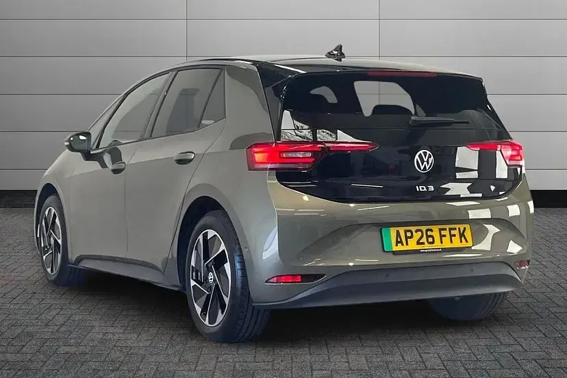 New VW ID.3 Pro 150 kW (204 HP) 2026 Dark olivine green with solid black roof Hatchback