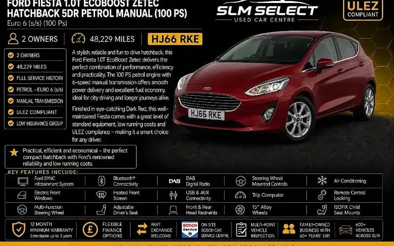 Used Ford Fiesta Zetec 101 HP (74 kW) 2017 Hatchback